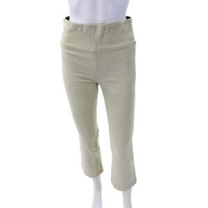 SPRWMN Womens Cotton Corduroy High Rise Flare Leg Pants Beige Size Small